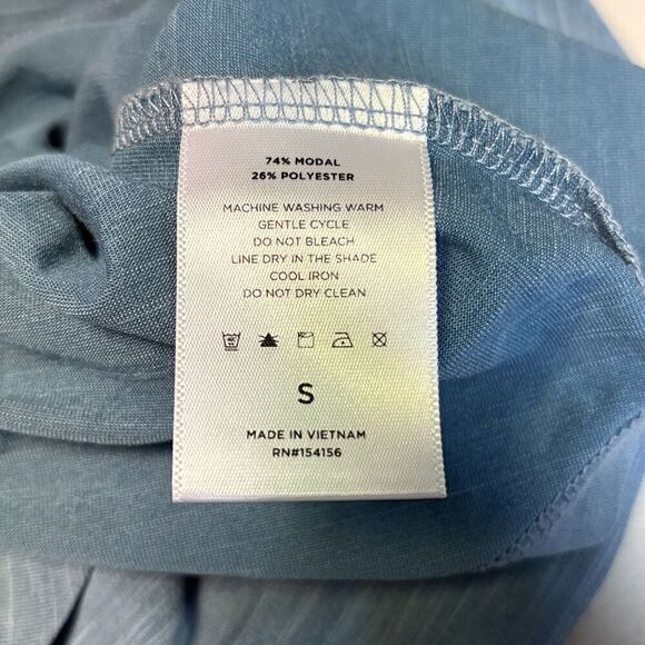 Mod Ref Small Blue Hi Lo V Neck Tshirt - Picture 8 of 9